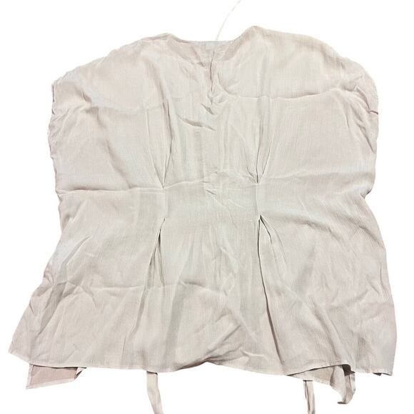AllSaints Oversized Belted Blouse Size US 0 Cream Lightweight Drapey Flattering - Picture 2 of 5
